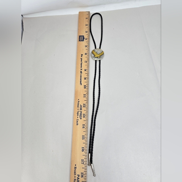 Silver & Gold Tone Eagle Landing Bolo Western Cowboy Tie Adj Braided Tie Rodeo - Picture 9 of 9